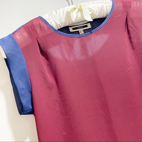 IPEKYOL Women’s Colorblock Short Sleeve Blouse - Picture 3 of 6